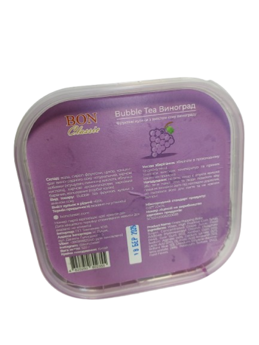Фруктові кульки Bubble Tea (Бабл Ті) Виноград 520 г. Bon Classic